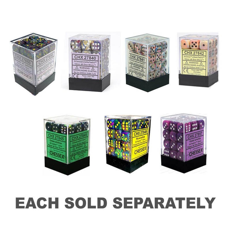 D6 Dice Festive 12 mm (36 ds)