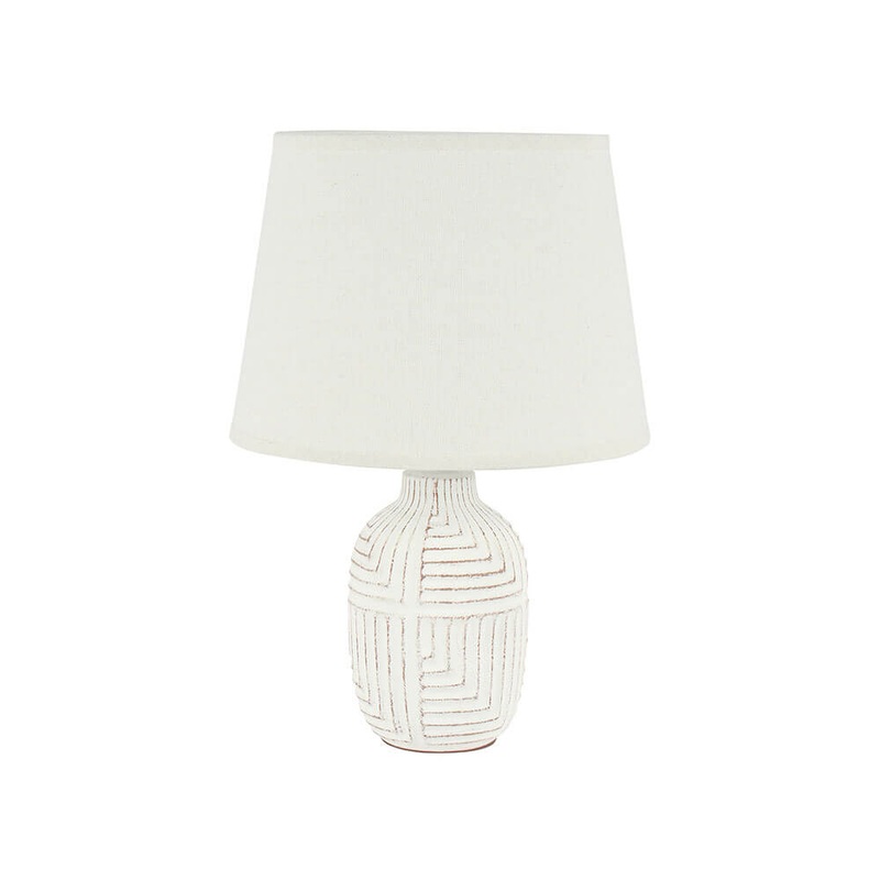 Lampe de table de base en bton Judson blanc (36x22x22cm)