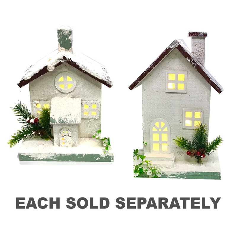 Cabine en rondins de Nol avec toit marron et lumires LED