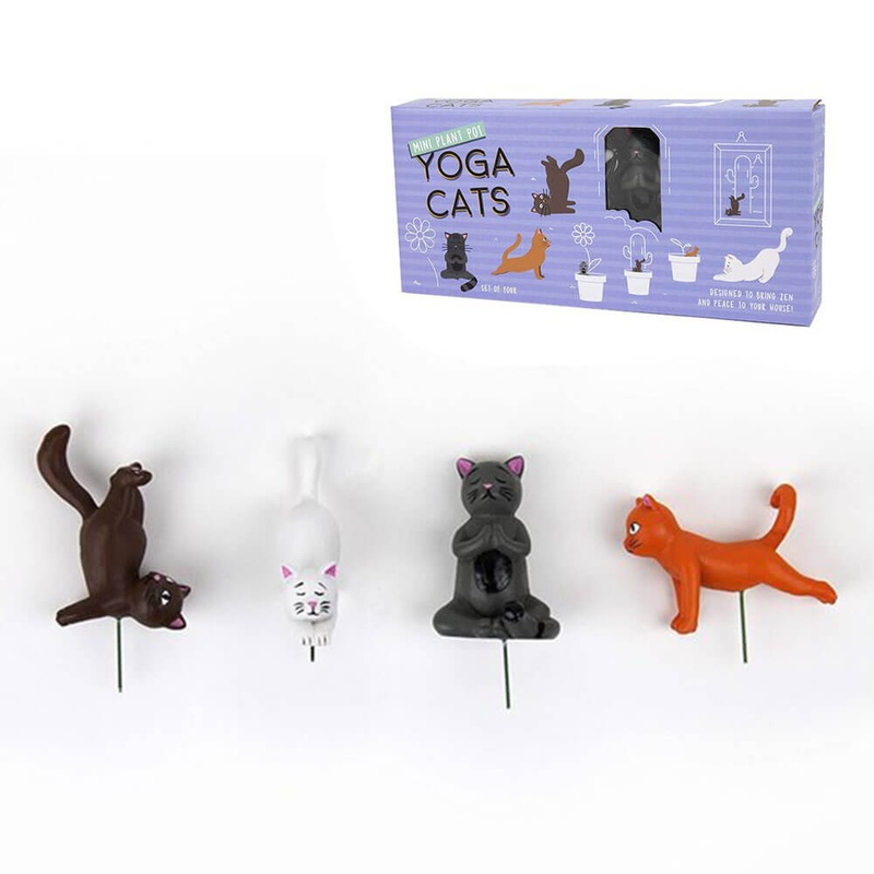 Gift Republic Yoga Cat Planteurs Decor Garden