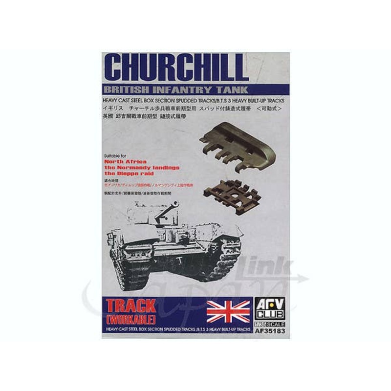 1/35 Heavy Cast Steel Box-Section Spudded Tracks for Churchill Tank