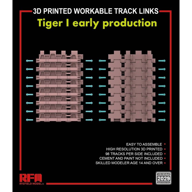 1/35 Movable Track Set For Tiger I Early Model (Made By 3D Printer)