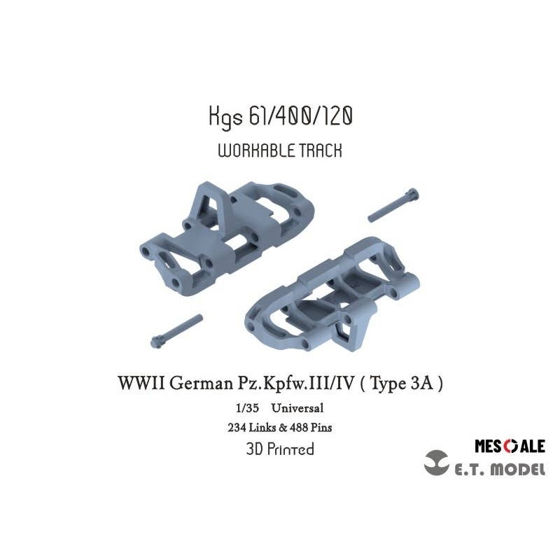 1/35 Movable Track type 3A (3D) for WWII German III / IV Tanks