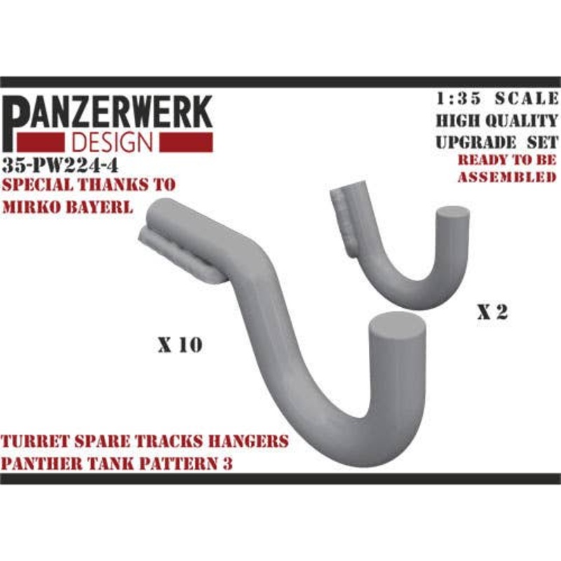 1/35 Spare Track Bracket for Panther Tank, Pattern 3, 12 pieces