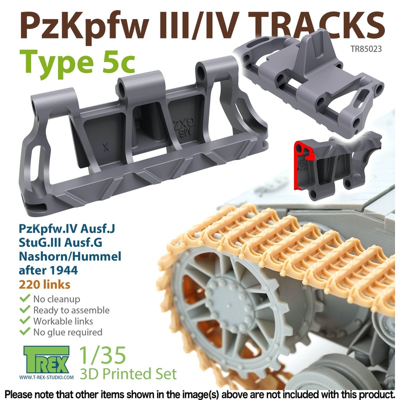 1/35 WWII German III / IV Tank Tracks Type.5c