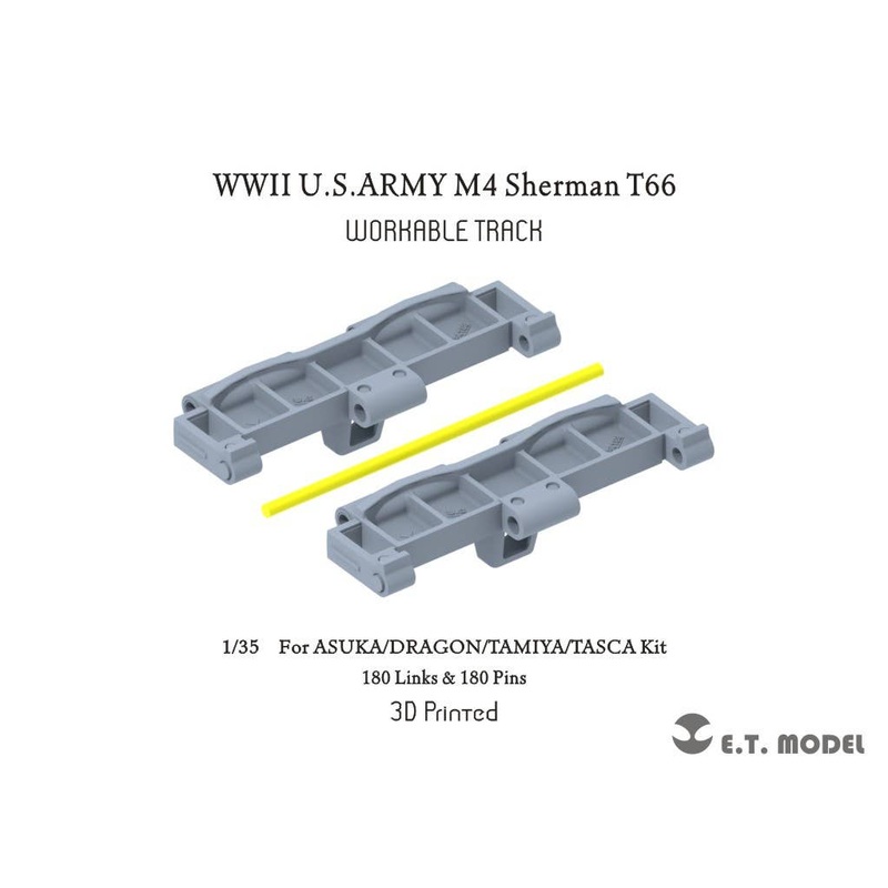 1/35 WWII U.S.ARMY M4 Sherman T66 Workable Track (For ASUKA/DRAGON/TAMIYA/TASCA Kit)