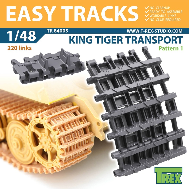 1/48 WW.II German King Tiger Rail Transport Track Pattern 1