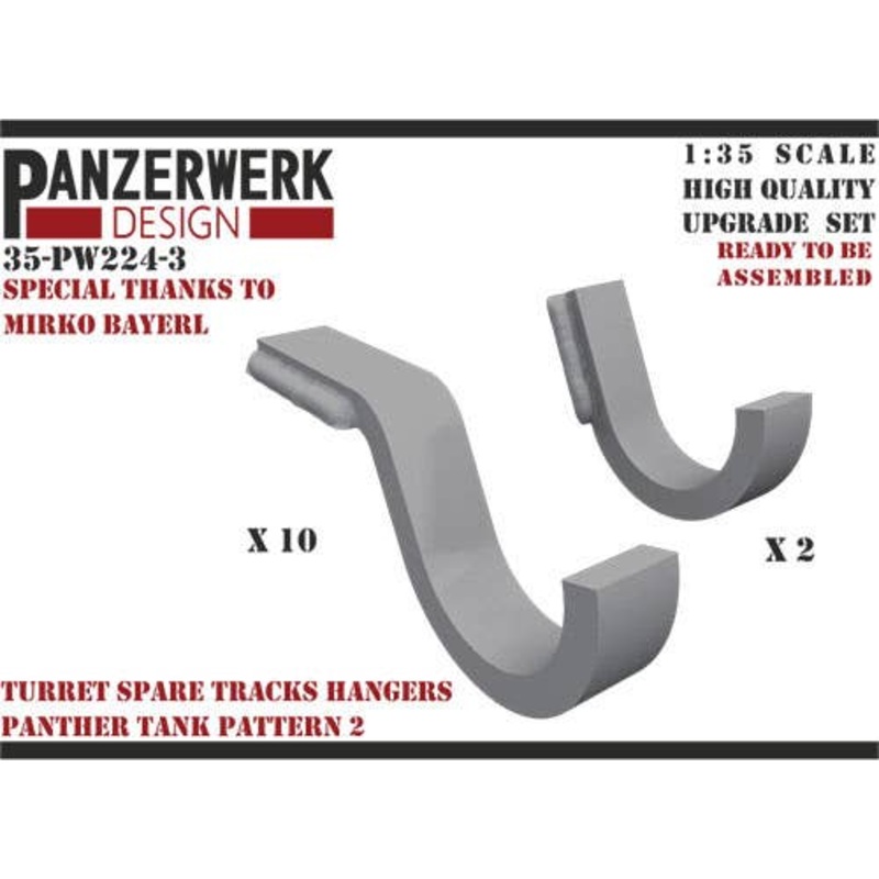 1/35 Spare Track Bracket for Panther Tank, Pattern 2, 12 pieces