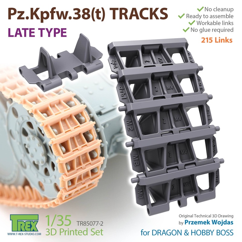 1/35 WWII German 38(t) Light Tank Late Model Track Type1 (For Dragon / Hobby Boss)