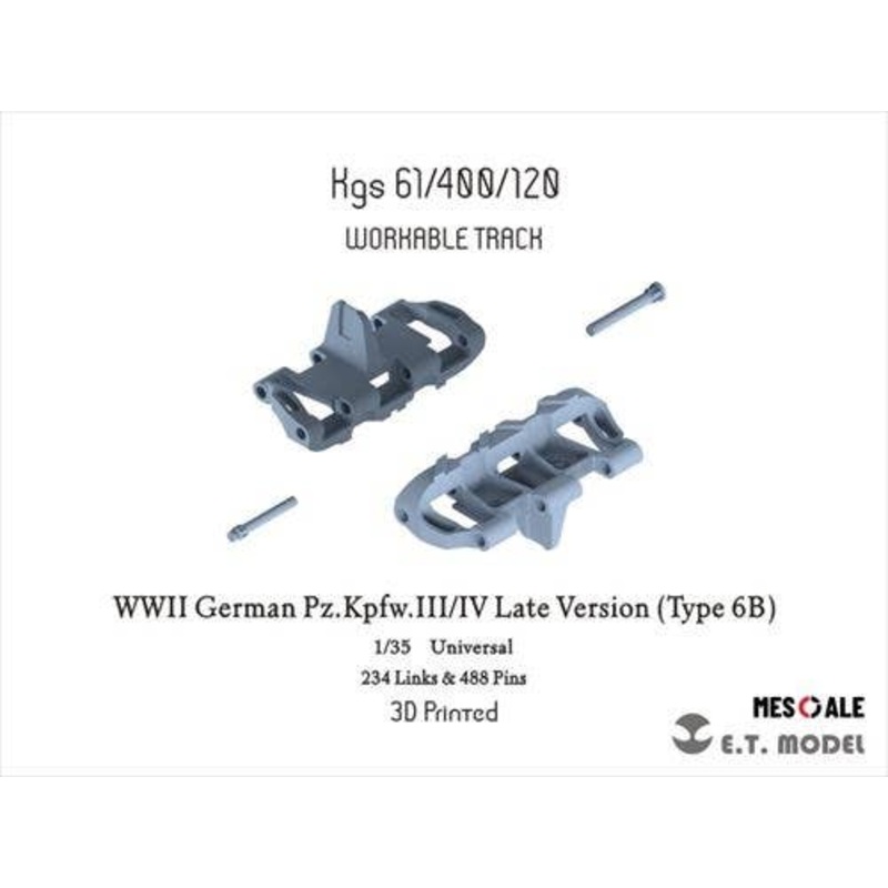 1/35 WWII German III / IV Movable Tracks for Tanks Late Type 6B (3D)