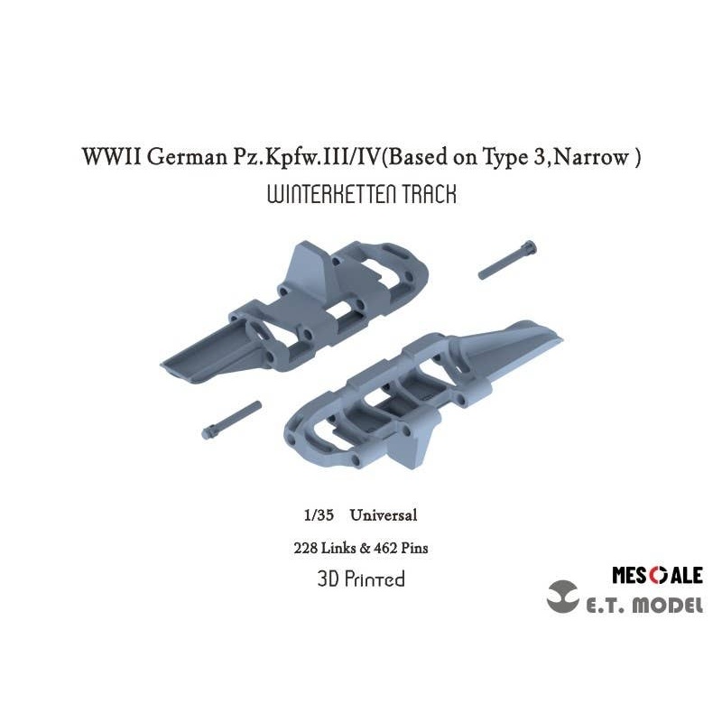 1/35 WWII German III / IV Tank Movable Winter Track Type 3 Winter Ketten (3D)
