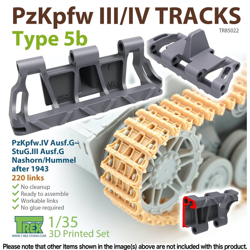 1/35 WWII German III / IV Tank Tracks Type.5b