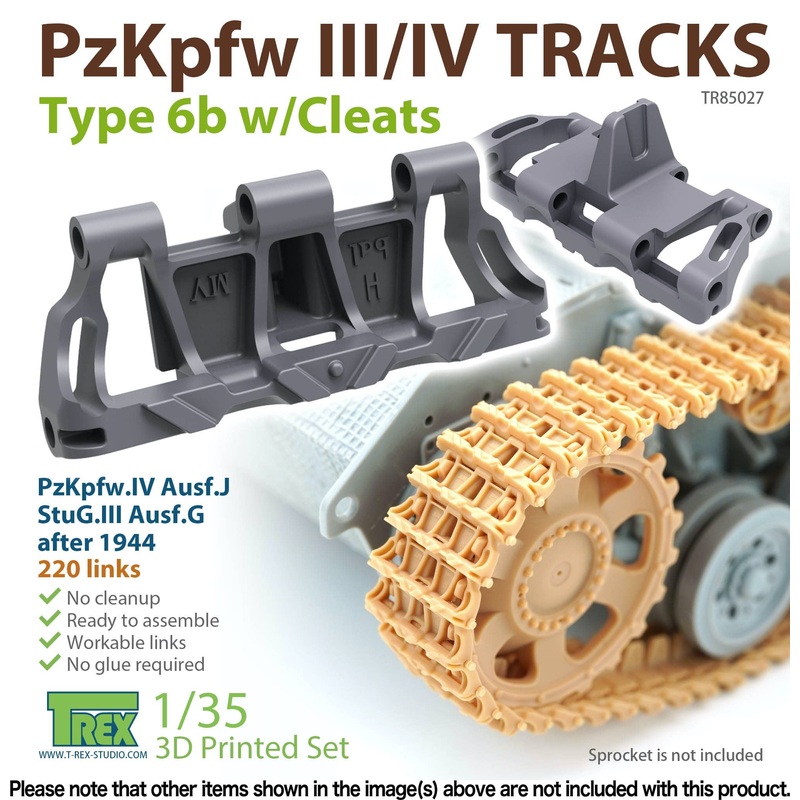 1/35 WWII German III / IV Tank Tracks Type.6b With Non-slip