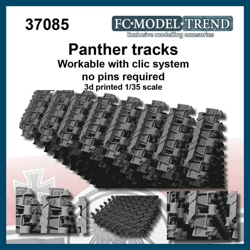 1/35 WWII German Panther Tank Clickable Articulated Tracks