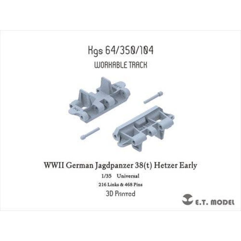 1/35 WWII Germany 38 (t) Movable Track for Tank Destroyer Hetzer Early Model (3D)