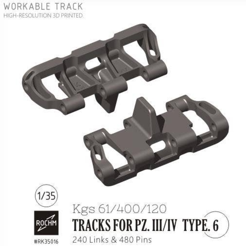 1/35 WWII Germany III / IV Tank Track Type.6 Kgs61 / 400 / 120