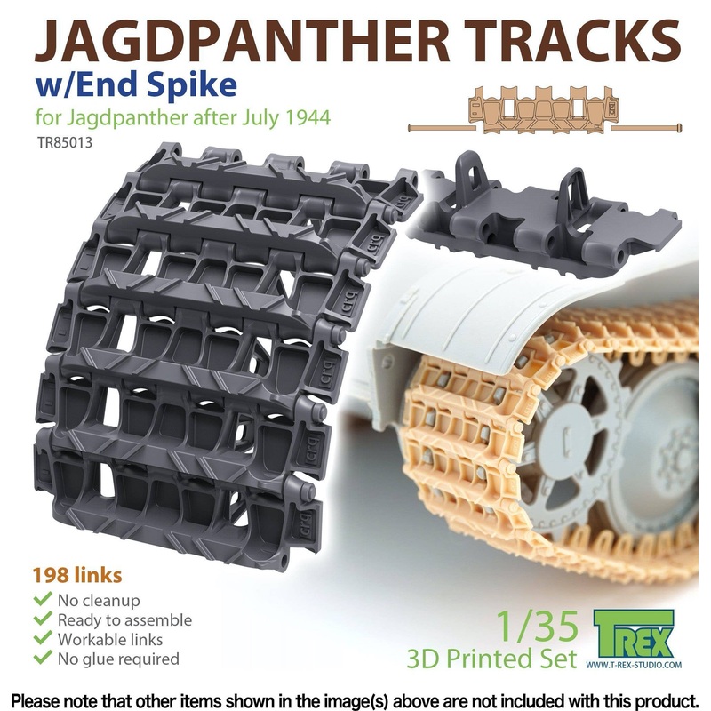 1/35 WWII Movable Tracks for German Jagdpanther Tanks (with End Spikes)