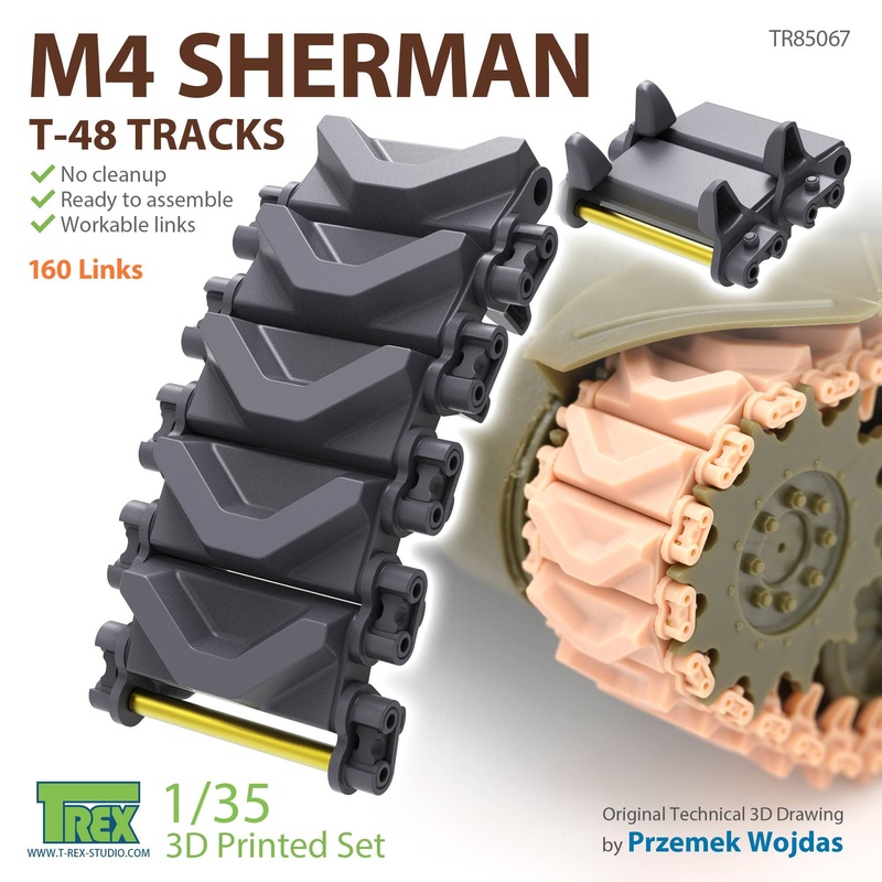 1/35 WWII U.S. M4 Sherman Medium Tank T48 type Track