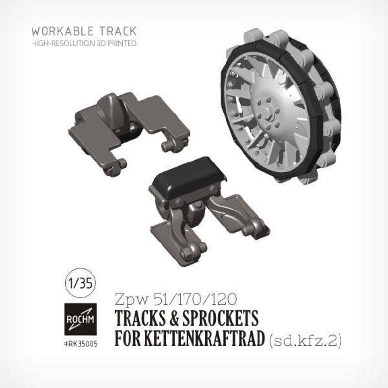 WWII Germany sd.kfz.2 Kettenkrat Track & Sprocket Zpw 51/170/120