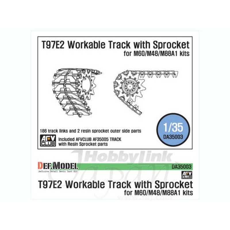 1/35 T97E2 Workable Tracks with Sprocket Parts (for M60/M48/M88A1 Kits)