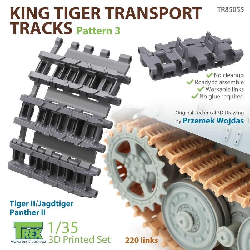1/35 Track Pattern for Rail Transport for WW.II German King Tiger 3