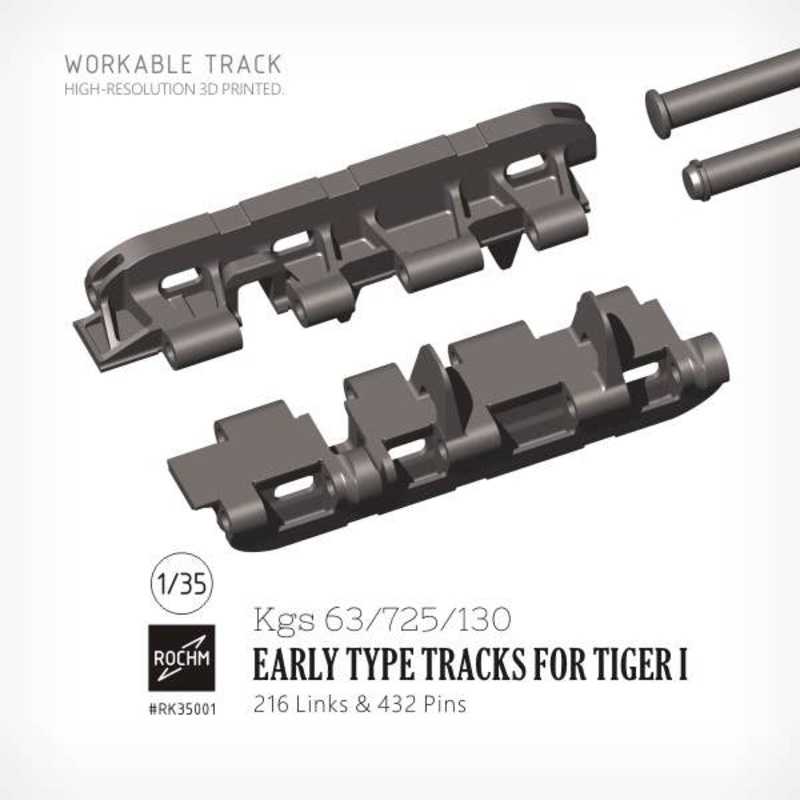 1/35 WW.II German Tiger Type I Tank Track Set for Early Model (Connected Type)