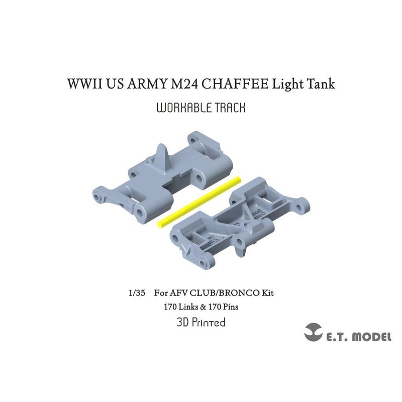 1/35 WWII U.S. M24 Chaffee Light Tank Movable Tracks (AFV Club/ for Bronco)