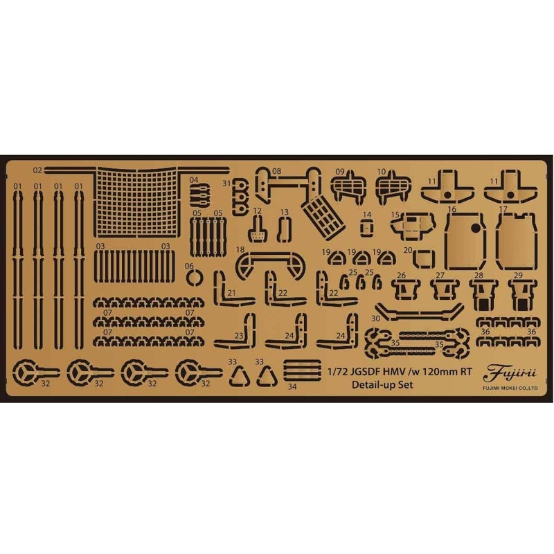 1/72 JGSDF Artillery Tractor/120mm MO-120-RT Photo-Etched Parts