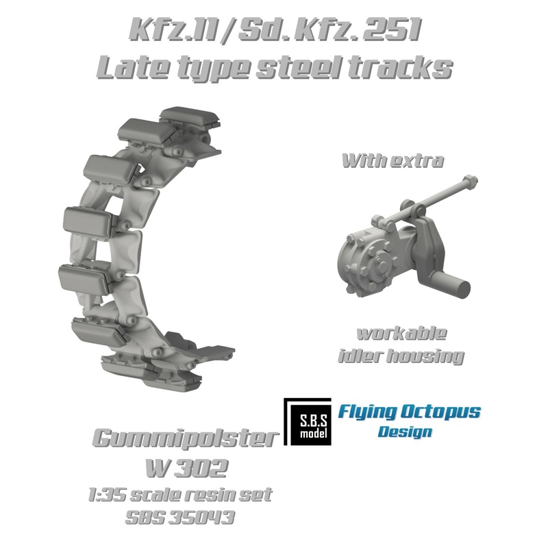Kfz.11/Sd.Kfz. 251 late type steel tracks (Gummipolster w 302)