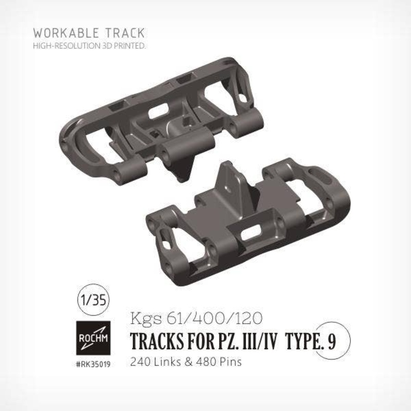 WWII Germany III/IV Tank Track Type. 9 Kgs61/400/120