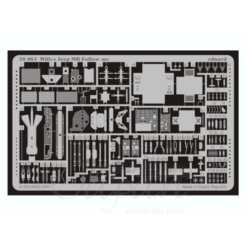 1/48 Willys Jeep MB Follow me PE Set (for Hasegawa) 36011