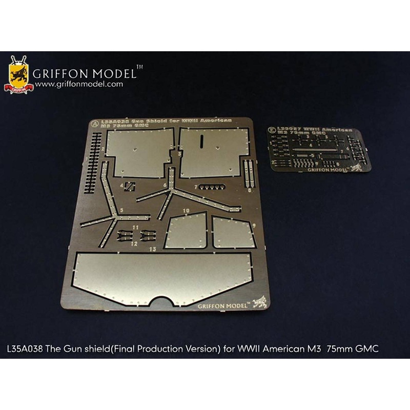 1/35 WW.II US Army M3 75mm Anti-tank Self-propelled Artillery Gun Shield Final Production Parts Set