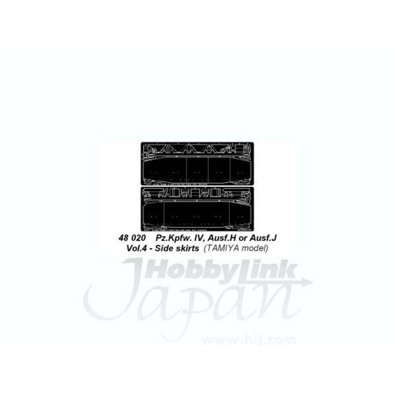 1/48 Pz.Kpfw.IV, Ausf H or J Vol.4 Side Skirts (for Tamiya)