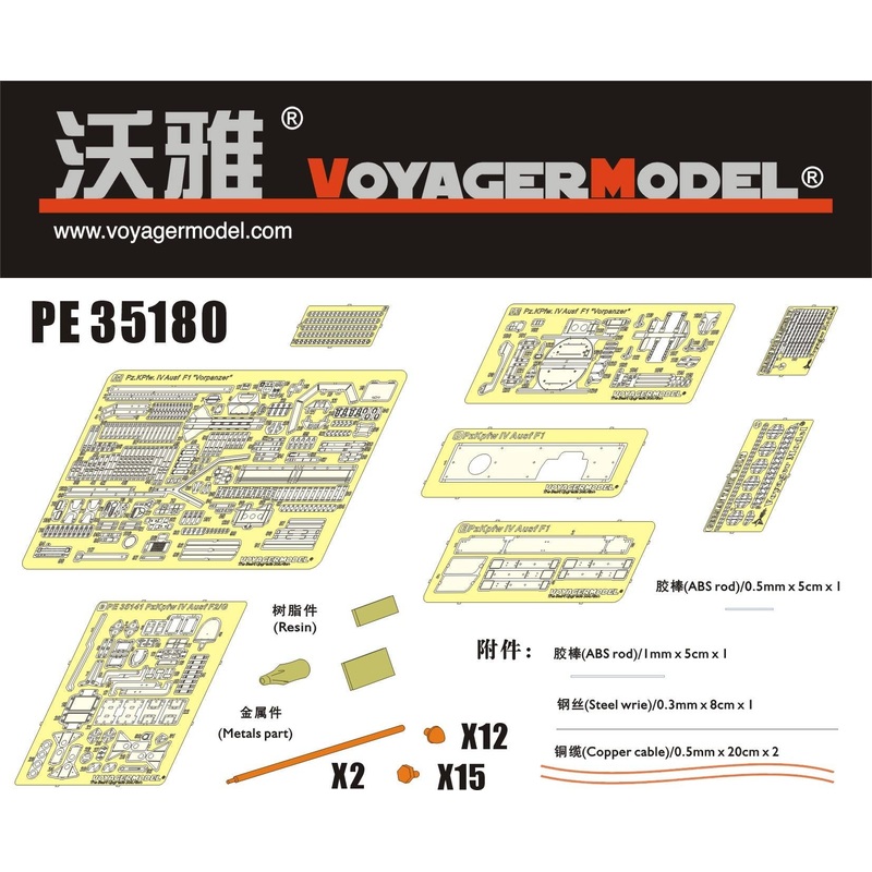 1/35 Photo Etched set for WWII Pz.KPfw. IV Ausf F1 "Vorpanzer" (For DRAGON)