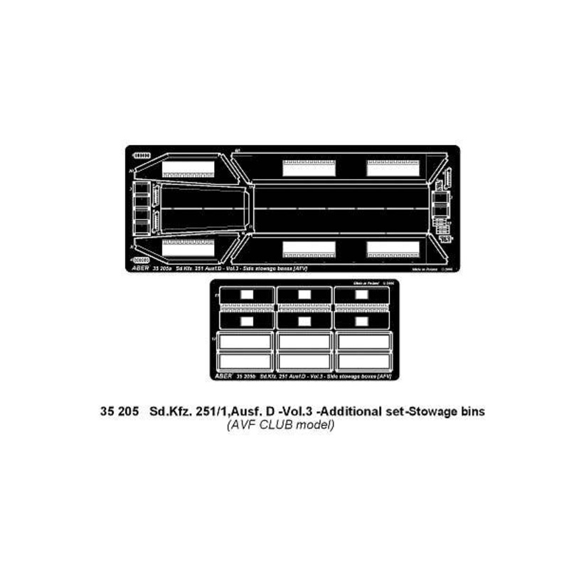 Sd.Kfz. 251/1 Ausf D Vol.3 Additional Set-Stowage Bins (for AFV Club)