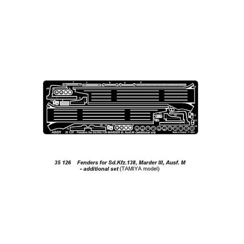 1/35 Marder III Ausf M (Sd.Kfz.138) Vol.2 Fenders (for Tamiya)