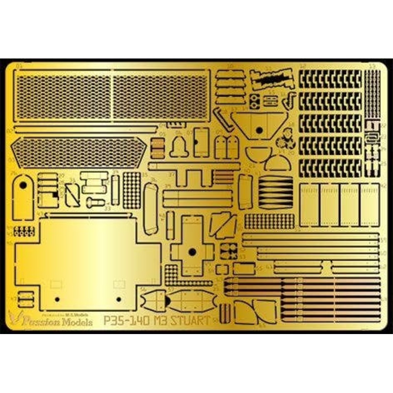 1/35 U.S. Light Tank Stuart Photo-Etched Parts (for Tamiya MM35360, MM35042)
