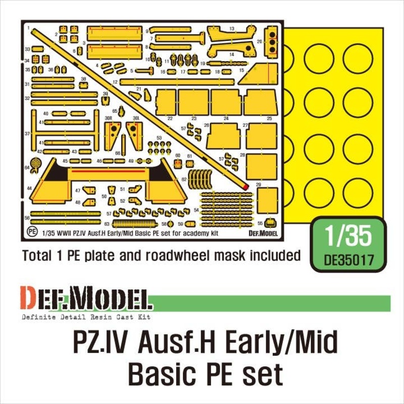 1/35 German Pz.IV Ausf.H Early/Mid Basic Photo-Etched Set (Academy : General Purpose)