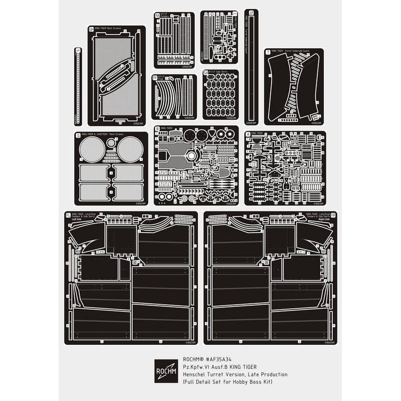1/35 Pz.Kpfw.VI Ausf.B King Tiger Henschel Version Late Production Full Detail Set (for Hobby Boss)