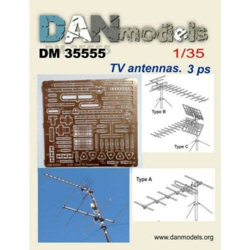 1/35 Civil TV Antennas, 3 pcs