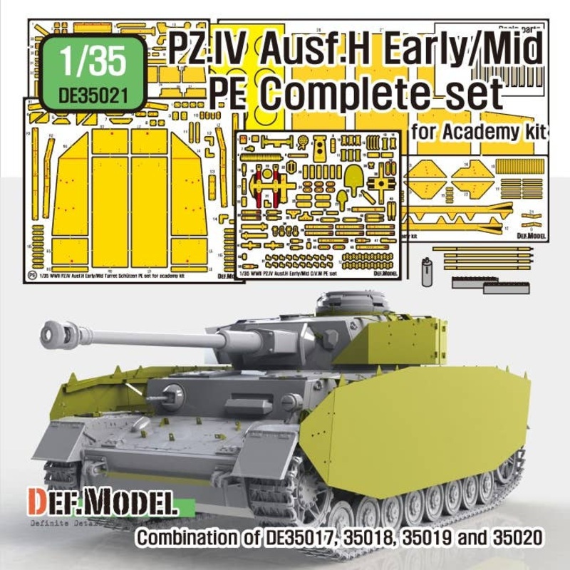 1/35 German Pz.IV Ausf.H Early/Mid Value Photo-Etched Set (Academy : General Purpose)