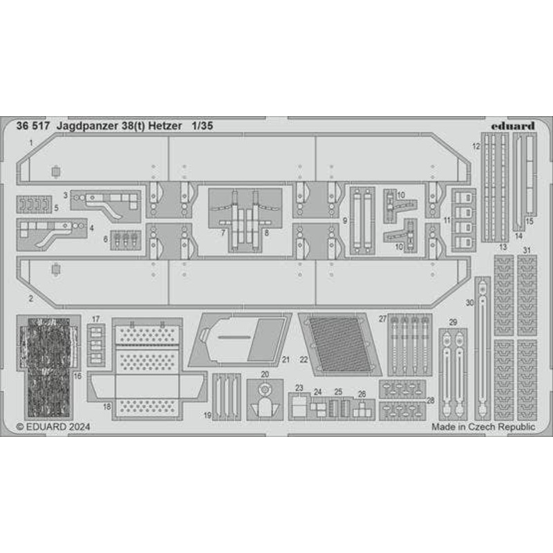1/35 Jagdpanzer 38(t) Hetzer Photo Etched (for Takom)