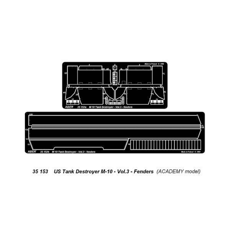 1/35 US Tank Destroyer M10 Vol.3 Fenders (for Academy)
