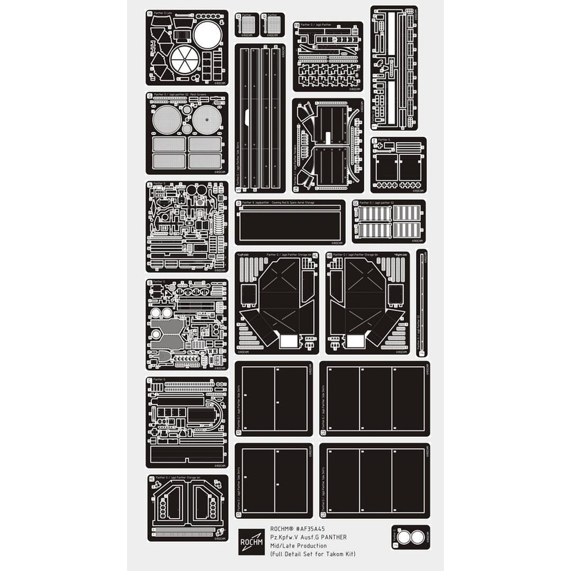 1/35 WWII German Panther Ausf.G Mid/Late Production Full Detail Set (for Takom)