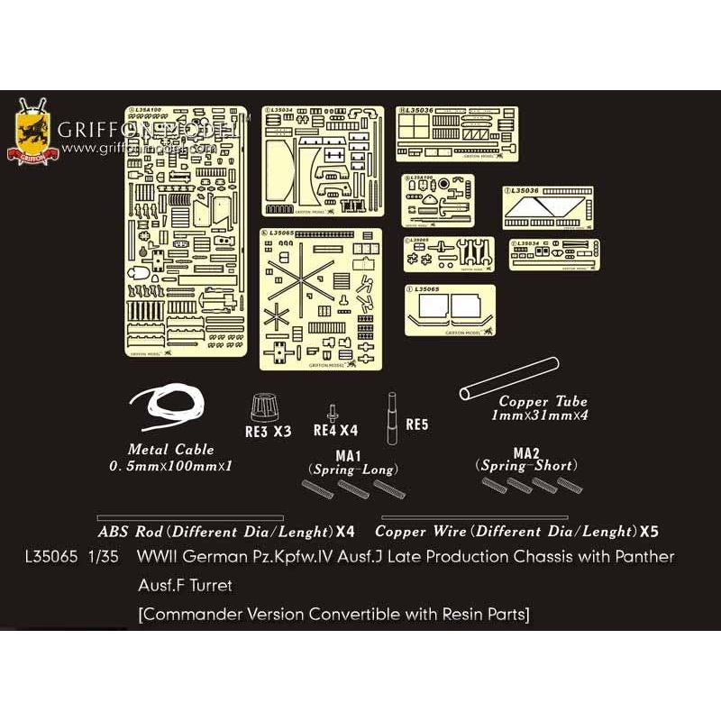 1/35 WWII German Pz.Kpfw.IV Ausf.J Late Production Chassis with Panther Ausf.F Turret