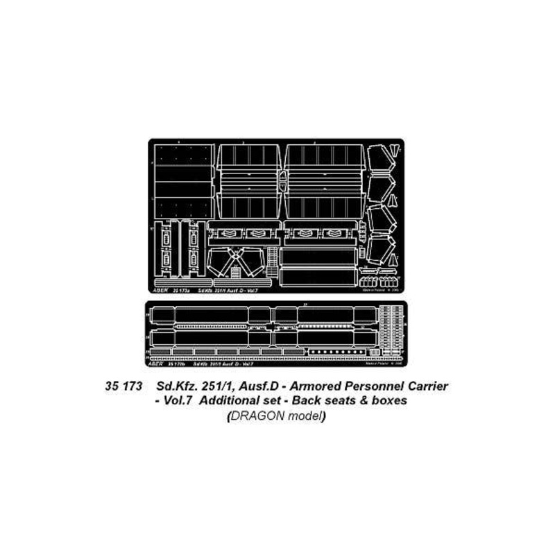 Sd.Kfz. 251/1 Ausf D Vol.7 Back Seats & Boxes (for Dragon)
