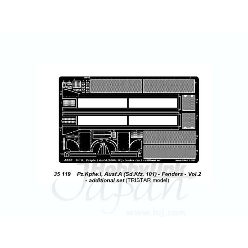 1/35 Pz.Kpfw.I Ausf A Vol.2 Additional Set Fenders
