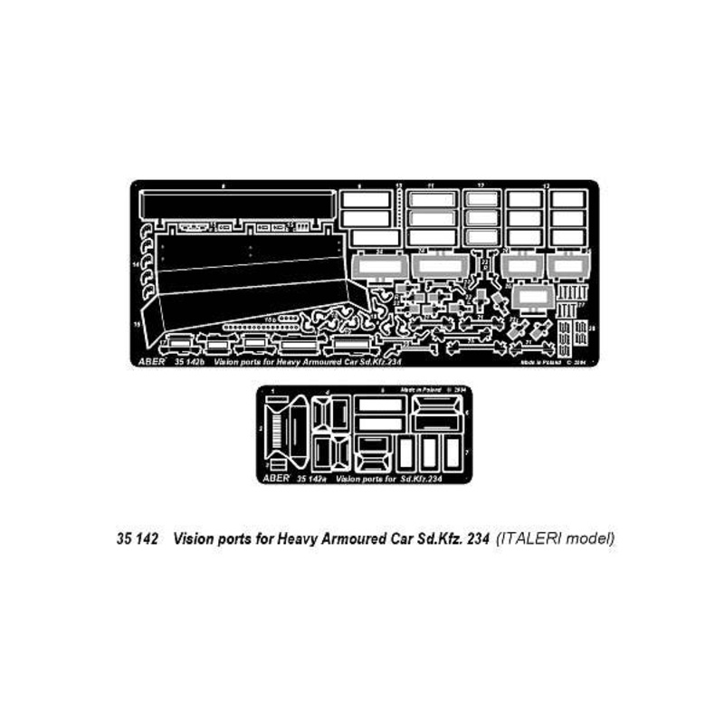 1/35 Vision Ports for Heavy Armoured Car Sd.Kfz. 234/4 (for Italeri)