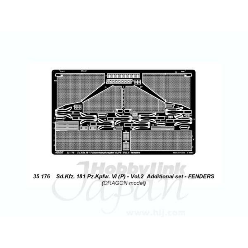 1/35 Sd.Kfz.181 Pz.Kpfw.VI(P) Vol.2: Fenders (for Dragon)