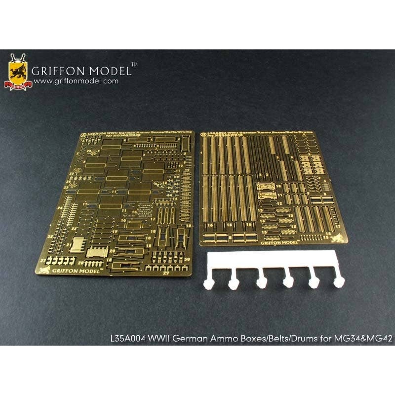 1/35 WW.II German Mg34 / 42 Machine Gun Ammunition Case / Belt / Drum Magazine Set